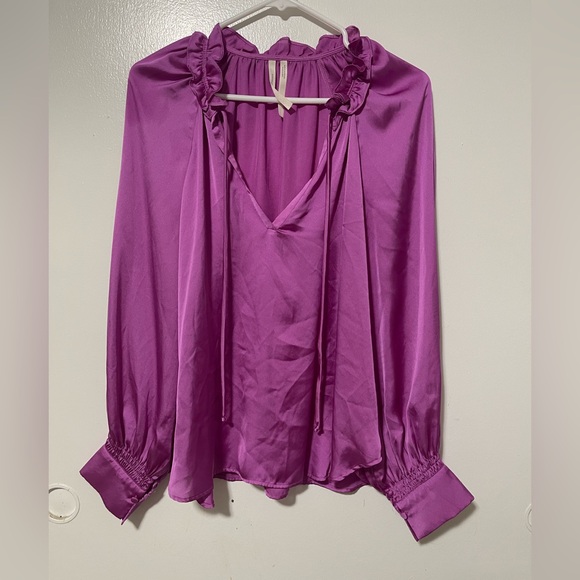 Anthropologie Tops - Anthropologie purple blouse size M